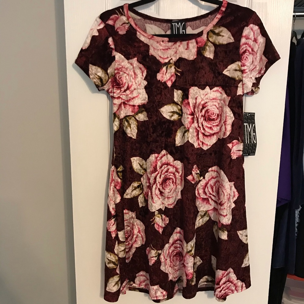 TMG Velvet T-Shirt Dress